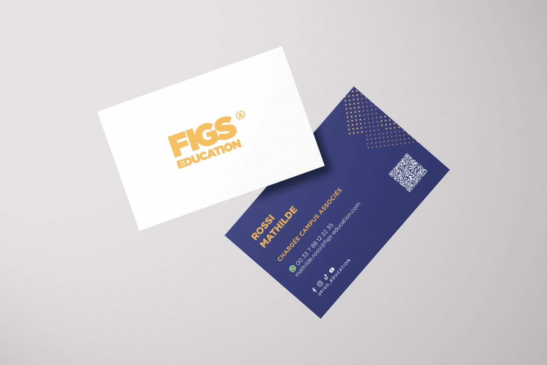 Cartes de visite FIGS Education.